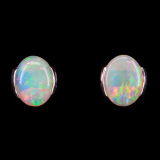 Stering Silver Light Opal Earrings