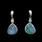 14K White Gold Boulder Opal Earrings