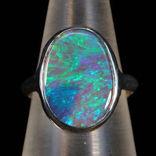 Sterling Silver Black Opal Ring