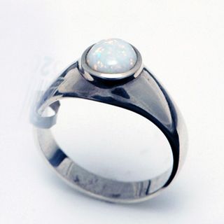 Sterling Silver Light Opal Ring