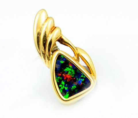 18K Yellow Gold Boulder Opal Pendant