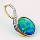 14K Yellow Gold Doublet Opal Pendant