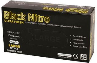 Nitrile Gloves, Black X 100 Large