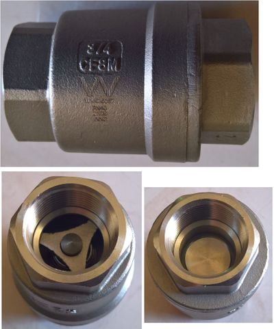 Spring Check Valve 3/4" - S/s 316