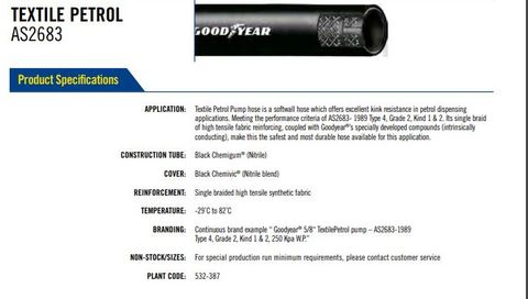 Goodyear Bowser Hose (1in 25mm) Textile