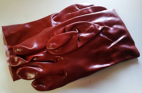 Gloves Red 27cm Gen. Purpose Smooth -pvc