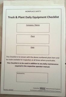 Truck & Plant Equipment Checklist Book