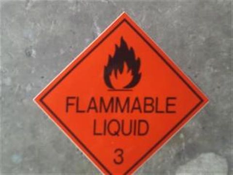 Flammable Liquid 3 S/a Sign (15 X15cm)