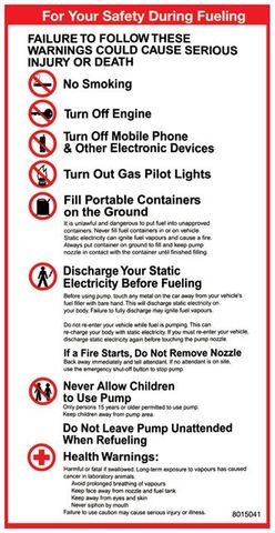 Prohibition Sign - Multi Symbol Serv Stn