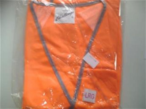 Safety Vest Orange Reflective Large