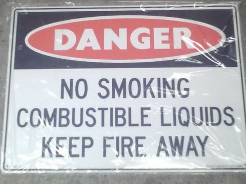 Sign - Danger Combustible Lqd - Poly