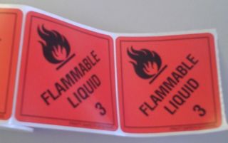 Flammable Liquid 3 S/a Sign (100x100mm)