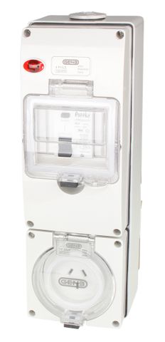 Switched Socket Outlet 3 Pin 10A RCD 3G base IP66