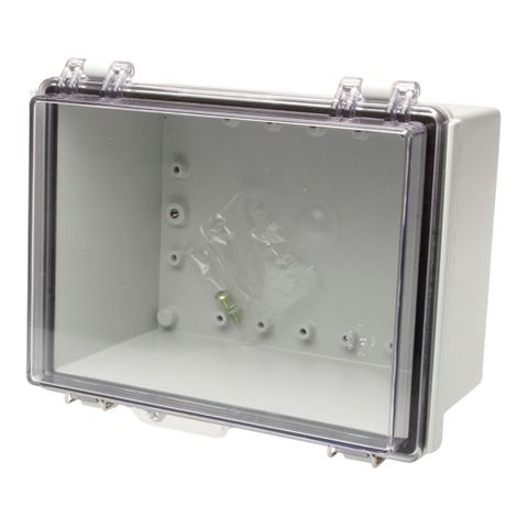 Enclosure Poly Grey Body Clear Hgd Lid 300x300X150