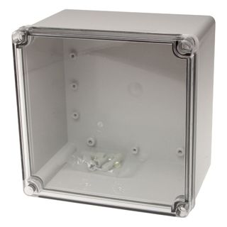 Enclosure ABS Grey Body Clr Screw Lid 200x200x160