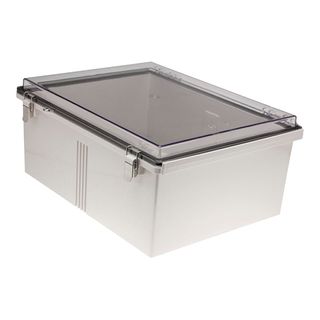 Enclosure ABS Grey Body Clr hinged Lid 530x630x255