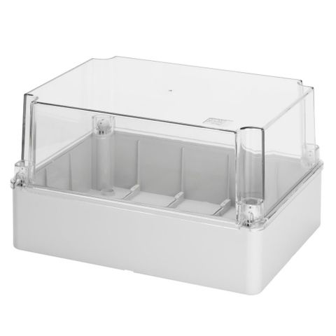 Enclosure PVC Clear Lid Grey Body 240x190x160