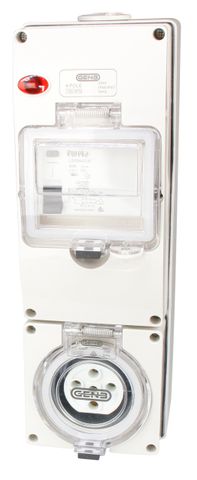 Switched Socket Outlet 5 Pin 20A RCD 3G base IP66