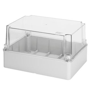 Enclosure PVC Clear Lid Grey Body 150x110x140