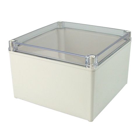 Enclosure ABS Grey Body Clr Screw Lid 150x150x100