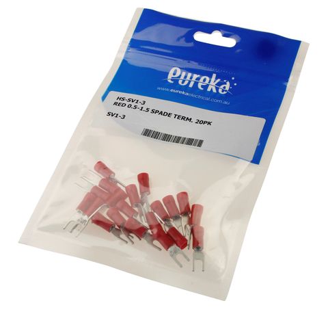 Red 0.5-1.5 Spade Term 20 Pkt