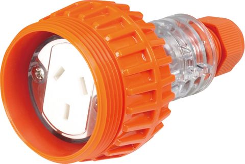 Extension Socket 3 Flat Pin 15A Straight 250V IP66