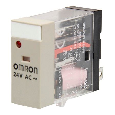 Relay Slim 12VAC 2 Pole DPDT 5A - test button-LED