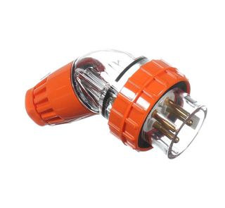 Angled Plug 3 round pin 32A 440v