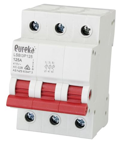 Isolator EUREKA Din Mount 3 Pole 125A