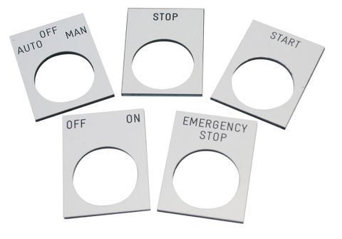 Pushbutton Legend Plate Inch