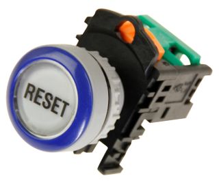 Pushbutton flush Blue Reset label c/w 1 N/O
