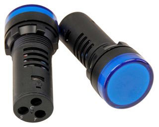Pilot light with test diode 22mm 24v acdc Blue