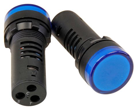 Pilot light with test diode 22mm 24v acdc Blue
