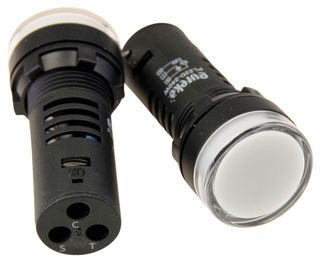 Pilot light with test diode 22mm 24v acdc White