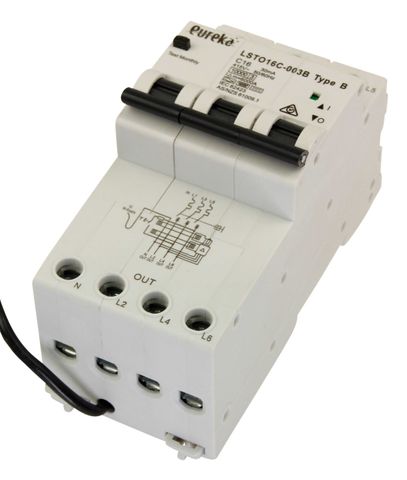 RCBO EUREKA 3 p 16A Type B C curve 10ka 30mA