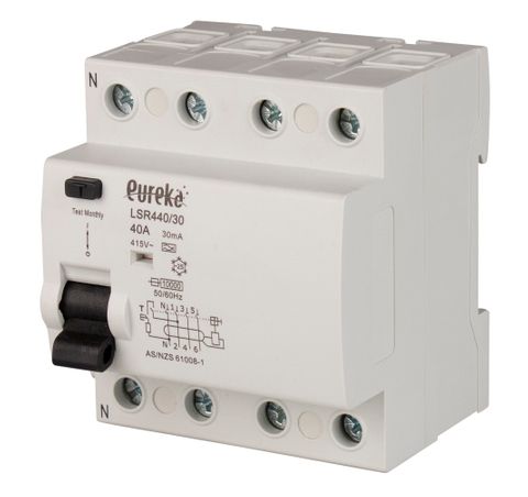RCD EUREKA 4 Pole 40A 30mA Type A