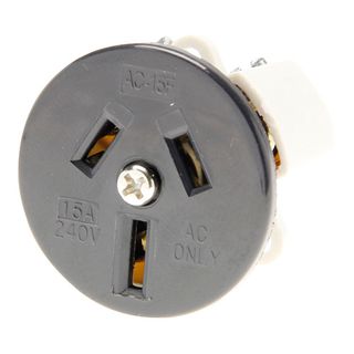 Panel Mnt Unswitched Sock 15A Black to suit 1.2mm