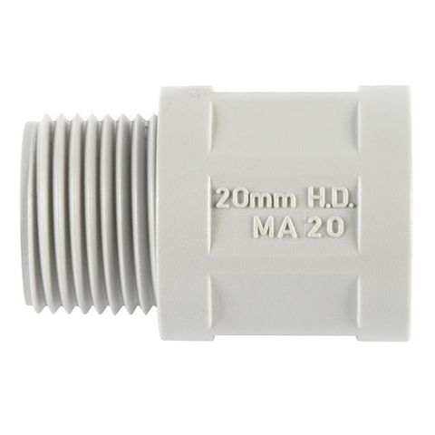 Adapter-Plain to Screwed-Lock Ring-20mm-Grey