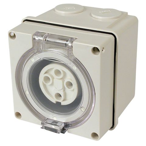 Surface Socket Outlet 4 Round Pin 40A 440V