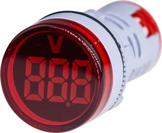 Voltmeter 22mm 0-60VDC Red