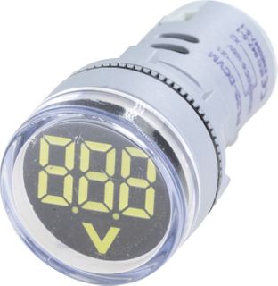 Voltmeter 22mm 0-60VDC White