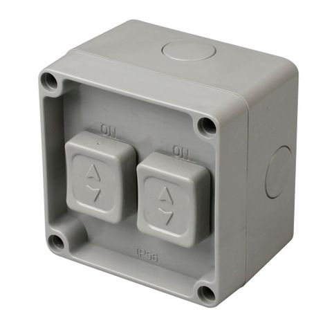 Light Switch - Enclosed IP56 2 Gang 20A