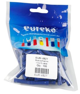 Butt Splice Blue 1.5-2.5mm  27A 100 PKT