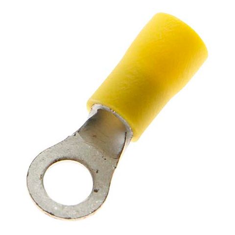 Ring Term Yellow 2.5-6.0mm  6mm Stud 48A 50 PKT