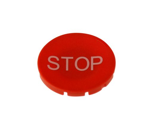 Button Plate for Pushbutton Stop Red