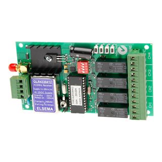 Receiver 4 Channel 433MHz 12-24 AC-DC relay out
