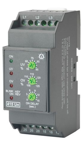 Phase Fail Relay 415V 1 Phase with Time Delay