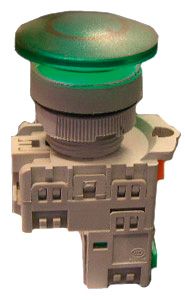 Pushbutton M/Room Head Green Ill 24VAC LED 1N/O