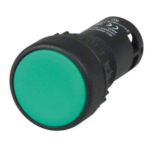 Pushbutton Monobloc Flush Green 1 N/O 1 N/C