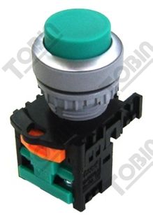 Pushbutton Raised Latching Green 1N/O Contact
